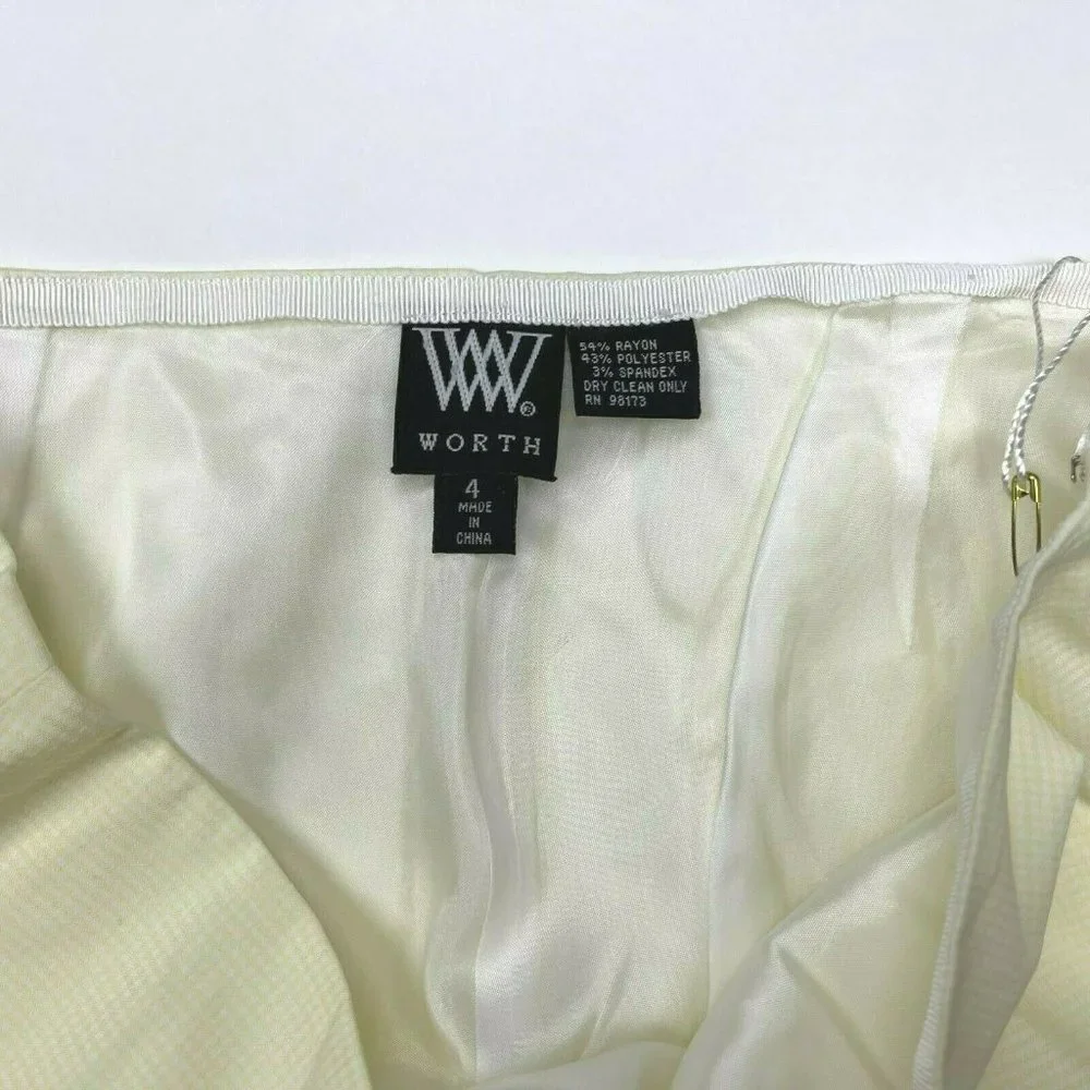 Worth Equestrian Pants Zip Closure Lined Flat Front Yellow Trousers Women 4 NWT‎
